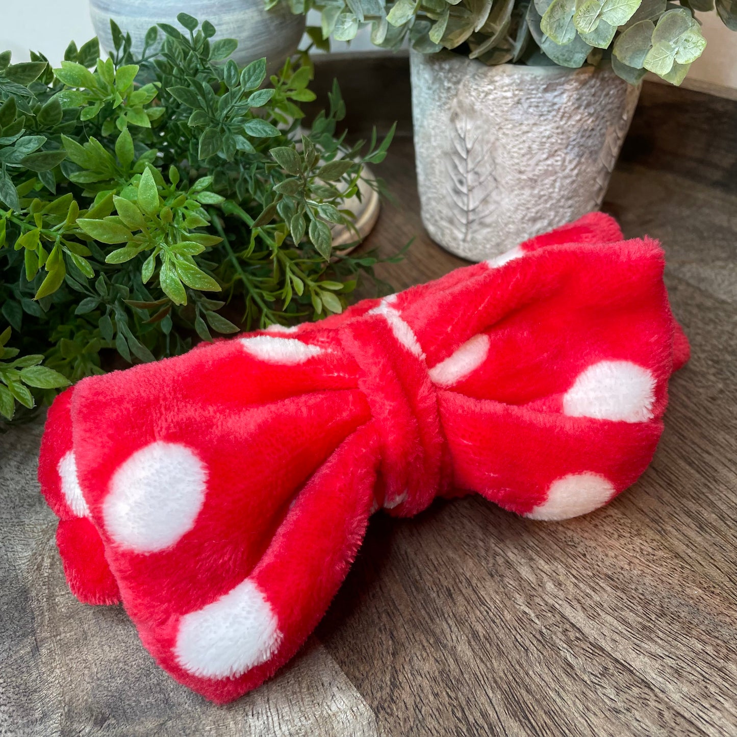 Red & White Polka Dot Spa Headband